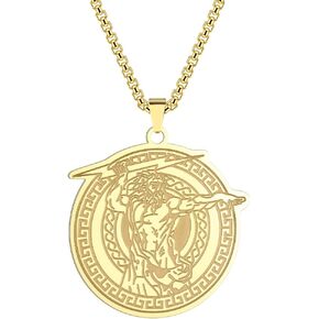 Vintage Greek Mythology Zeus Pendant Necklace For Men 316L Stainless Steel Greek Myths Sky Thunder God Men Necklace Jewelry