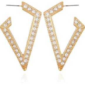 GUESS Goldtone V-Shaped Hoop Earrings For Women
