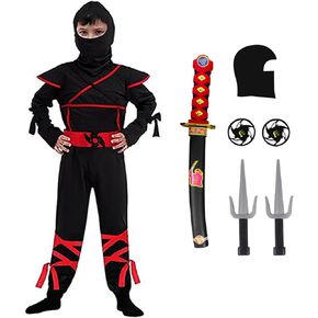 Ninja Costume Kids, Boys Ninja Cosplay Set - for Role Play Halloween Christmas Party Carnival
