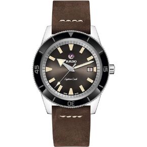 Rado Men's Captain Cook Leather Swiss Automatic Watch, Brown (R32505305)