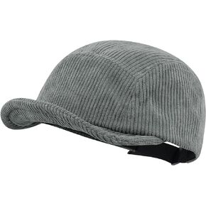 CLAPE Short Brim Hat Baseball Cap Corduroy Trucker 5 Panel Hat Flat Snapback Caps Cotton Twill Hat Short Bill Cadet Cap