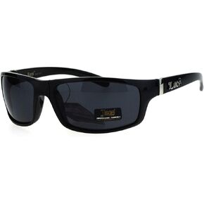 Locs All Black Rectangular Cholo Gangster Mad Dog Plastic Sunglasses