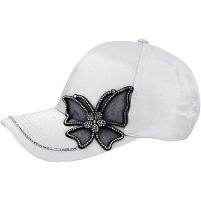 LABANCA Women Girls Butterfly Rhinestones Baseball Caps Hats Fashion Bling Rhinestone Studded Sun hat Adjustable Hip Hop Hat