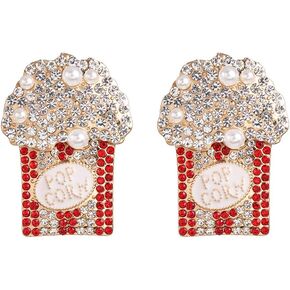 Rhinestone Crab Eardrop Pentagram Cactus Hoop Earrings Crystal Pearl Popcorn Statement Drop Dangle for Women Girls Luxury Valuable Jewelry