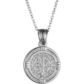 Jude Jewelers Saint Benedict Medal Stainless Steel Christian Jesus Evil Protection Catholic Religious CSPB Pendant Necklace