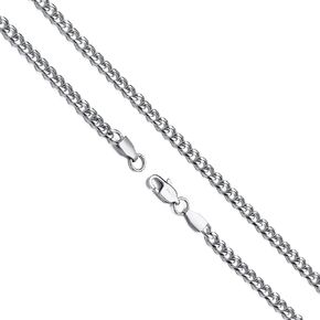 AmyRT Jewelry 4mm Silver Titanium Steel Link Curb Chain Necklace for Men Women 16 to 30 Inch