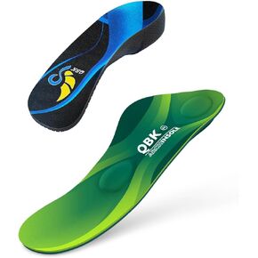 Flat Feet Insoles, QBK Arch Support Insoles for Plantar Fasciitis 3/4 Arch Support Insoles for Women/Men,QBK Orthotics Shoe Insoles High Arch Supports Shoe Insoles