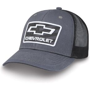Chevrolet Bowtie American Flag Patch Hat - Chevy Snapback Cap - Officially Licensed by GM Gray