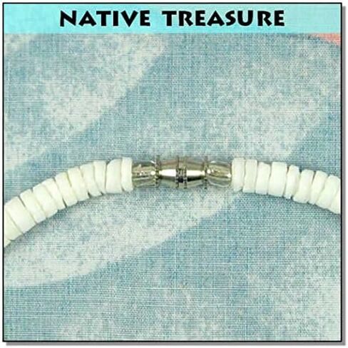 Mens and Womens Tropical Summer Beach Surfer Necklace from the Philippines, White Ark Shells in Saudi Arabia