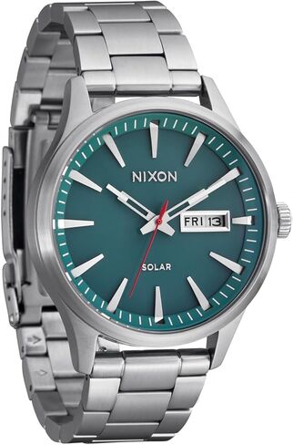 NIXON Sentry Solar A1346-100m Water Resistant Stainless Steel Solar Powered Analog Watch (40 mm Watch Face, 20-18 mm Custom Tapered Stainless Steel Band) in Saudi Arabia