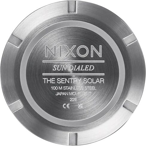 NIXON Sentry Solar A1346-100m Water Resistant Stainless Steel Solar Powered Analog Watch (40 mm Watch Face, 20-18 mm Custom Tapered Stainless Steel Band) in Saudi Arabia