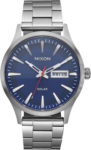 NIXON Sentry Solar A1346-100m Water Resistant Stainless Steel Solar Powered Analog Watch (40 mm Watch Face, 20-18 mm Custom Tapered Stainless Steel Band) in Saudi Arabia
