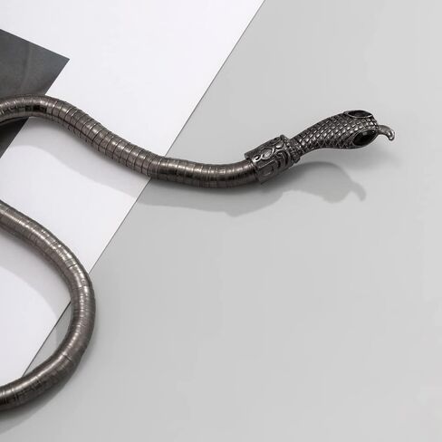 قلادة على شكل ثعبان متعرج قلادة منحنية الأبعاد للنساء المراهقات والفتيات (أسود) in Kuwait