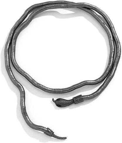 قلادة على شكل ثعبان متعرج قلادة منحنية الأبعاد للنساء المراهقات والفتيات (أسود) in Kuwait