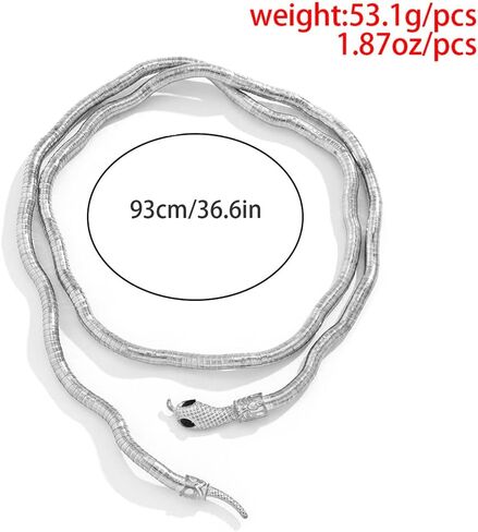 قلادة على شكل ثعبان متعرج قلادة منحنية الأبعاد للنساء المراهقات والفتيات (أسود) in Kuwait