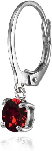 Sterling Silver 6mm Round Dainty Dangle Leverback Earrings Made with European Crystals in Kuwait