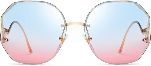 WOWSUN Y2K Sunglasses Rimless Gradient Womens Vintage Sunglasses in Kuwait