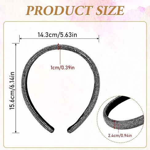 عصابة رأس من حجر الراين من فين بيوتي، عصابة رأس عريضة غير قابلة للانزلاق، عصابة شعر صلبة أرجوانية لطيفة، عصابات شعر الزفاف، إكسسوارات تصفيف الشعر للنساء والفتيات in Kuwait