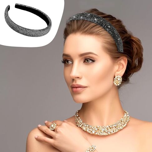 عصابة رأس من حجر الراين من فين بيوتي، عصابة رأس عريضة غير قابلة للانزلاق، عصابة شعر صلبة أرجوانية لطيفة، عصابات شعر الزفاف، إكسسوارات تصفيف الشعر للنساء والفتيات in Kuwait