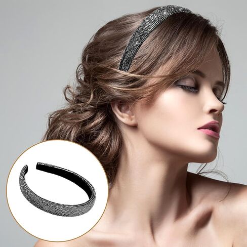 عصابة رأس من حجر الراين من فين بيوتي، عصابة رأس عريضة غير قابلة للانزلاق، عصابة شعر صلبة أرجوانية لطيفة، عصابات شعر الزفاف، إكسسوارات تصفيف الشعر للنساء والفتيات in Kuwait