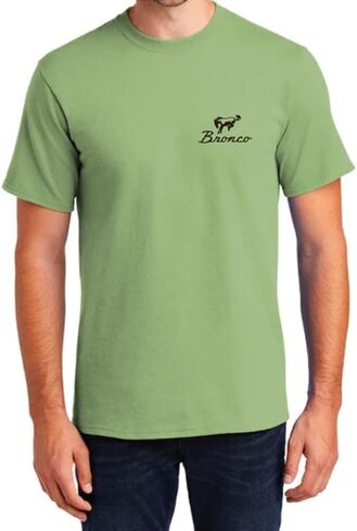 Ford Bronco American Tradition T-Shirt for Men - Screen Printed Graphic Vintage Tshirts - Supersoft Cotton Cactus Green tees in Saudi Arabia