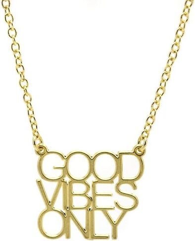 قلادة من الفضة الإسترلينية مطبوع عليها عبارة "Good Vibes Only Message Leged"، 40.64 سم - 45.72 سم. ايه دي جي شين in Kuwait