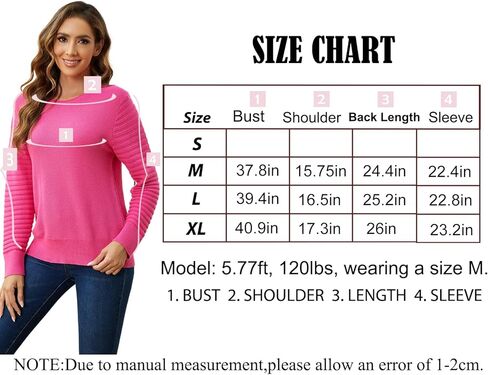 سترة نسائية من SPARKLE & SKY سترة منسوجة من القطن خفيفة الوزن ورقبة دائرية وأكمام طويلة وسترات صوفية للنساء في الخريف in Kuwait