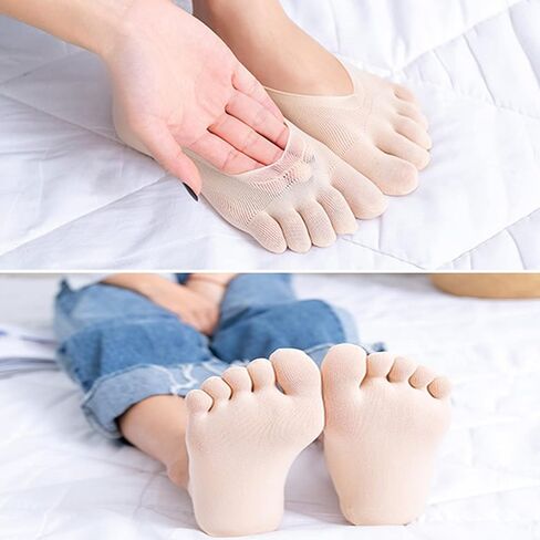 جوارب ببطانة غير مرئية بخمسة أصابع من No Show، جوارب عند أصابع القدم للسيدات، 5 أزواج in Kuwait