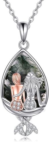 MONGAS Mermaid Necklaces 925 Sterling Silver with Crystal Mermaid Sister Jewelry Gifts for Women in Saudi Arabia