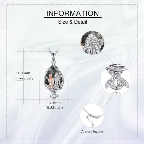 MONGAS Mermaid Necklaces 925 Sterling Silver with Crystal Mermaid Sister Jewelry Gifts for Women in Saudi Arabia
