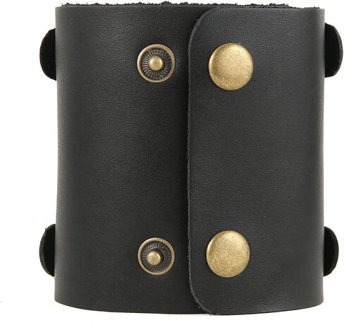 Men's Wide Cuff Wristband Punk Rock Motorbike Wide Belt Leather Bracelet in Saudi Arabia