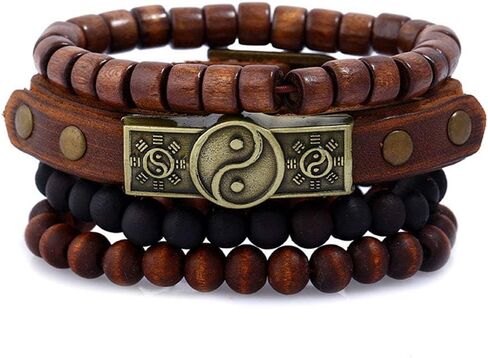 AGR8T جلد سوار للنساء الرجال، اليدوية جلد قابل للتعديل سوار التفاف حبل معصمه in Kuwait