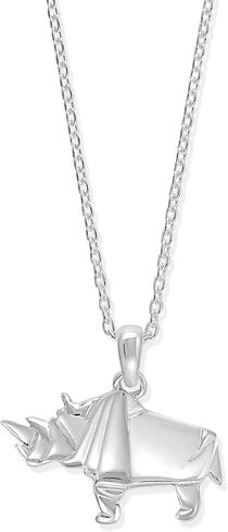 Boma Jewelry Sterling Silver Origami Rhinoceros Pendant Necklace, 18 Inches in Saudi Arabia