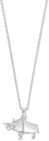 Boma Jewelry Sterling Silver Origami Rhinoceros Pendant Necklace, 18 Inches in Saudi Arabia