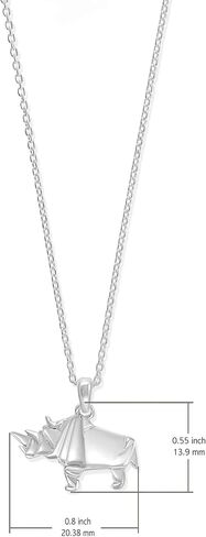 Boma Jewelry Sterling Silver Origami Rhinoceros Pendant Necklace, 18 Inches in Saudi Arabia