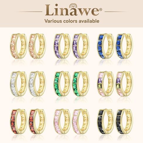 أقراط Linawe الصغيرة للنساء العصرية، مجوهرات ثقب الزنمة، أقراط هوجي مرصعة بالزركونيا المكعبة، أقراط حلزونية صغيرة مكتنزة صغيرة، حلقات غضروف ذهبية/ذهبية وردية/فضية in Saudi Arabia