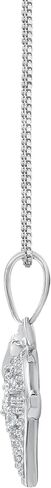 Sterling Silver 1/10cttw Natural Round-Cut Diamond (J-K Color, I2-I3 Clarity) Elephant Pendant-Necklace,18" in Kuwait
