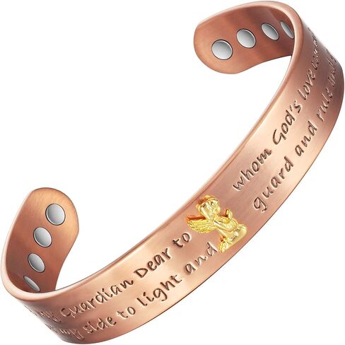 Wollet Magentic Copper Bracelet for Women Men,Christian Vintage Magentic Copper Bracelet Cuff,Adjustable Magnetic Bangles with Copper Bracelet Christmas Gift in Saudi Arabia