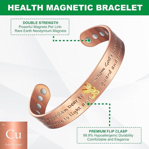 Wollet Magentic Copper Bracelet for Women Men,Christian Vintage Magentic Copper Bracelet Cuff,Adjustable Magnetic Bangles with Copper Bracelet Christmas Gift in Saudi Arabia