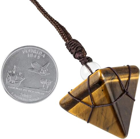 قلادة هرم كريستال للنساء والرجال مع حبل نايلون قابل للتعديل، بندول قلادة من حجر الشفاء من أجل موازنة شقرا التأمل والعرافة in Kuwait