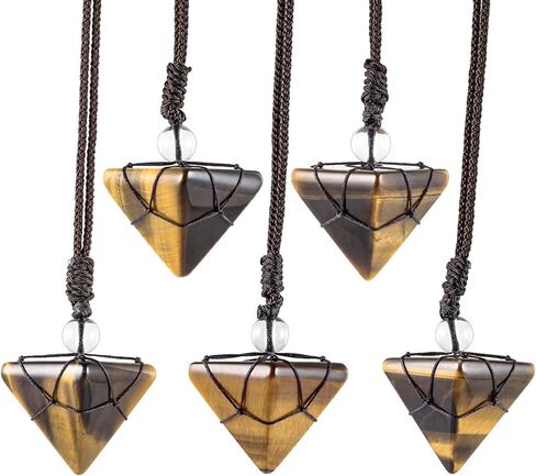 قلادة هرم كريستال للنساء والرجال مع حبل نايلون قابل للتعديل، بندول قلادة من حجر الشفاء من أجل موازنة شقرا التأمل والعرافة in Kuwait