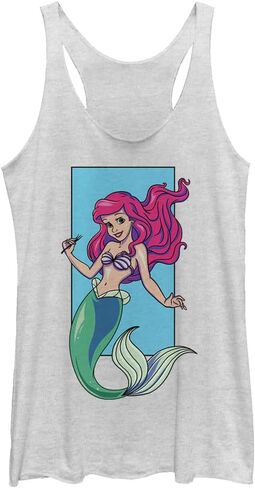 Disney Princesses Ariel Portrait Women's Racerback Tank Top, White Heather, Medium in Saudi Arabia