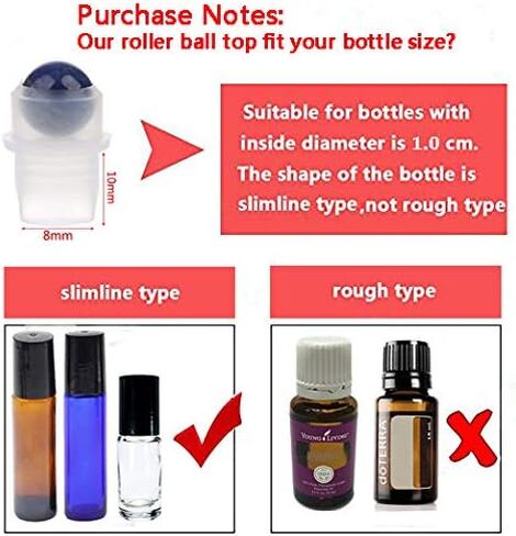 10 Natural Gemstone Roller Balls For Essential Oils,Use of Standard 5ml 10ml Replacement Roller Bottles,Polished Healing Crystal Stones roller Not For Young Living, doTERRA roller bottle-10 Materials in Saudi Arabia