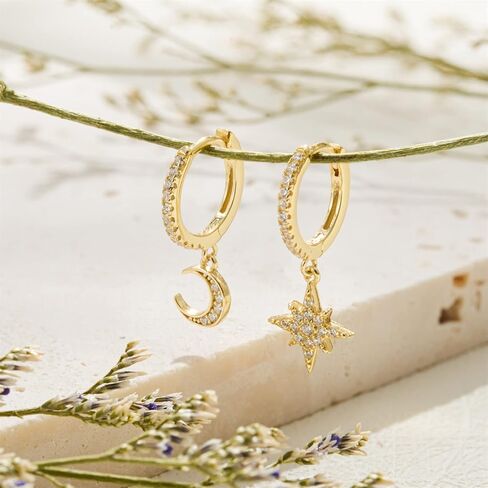 BTOYM أقراط دائرية من الذهب عيار 18 قيراط مطلية بالذهب عيار 925 من الفضة الإسترليني الأنيقة مكعبة الزركونيوم أقراط هوجي هوب كلاسيكية بسيطة مكتنزة للنساء in Kuwait