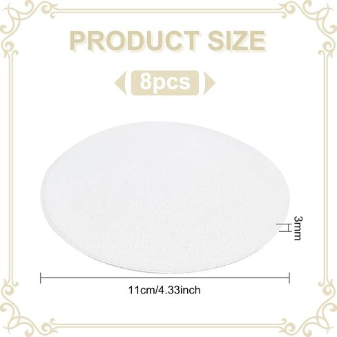 BENECREAT 8Pcs EVA Cloth Round Fascinator Hat Base, White Sinamay Hat Fascinator Base Craft for Millinery Magic, 4.33x0.12inch in Kuwait