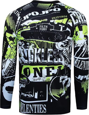 JPOJPO Men's Mountain Bike Jersey Long Sleeve Downhill&Motocross Shirts Breathable/Moisture-Wicking T-Shirt in Saudi Arabia
