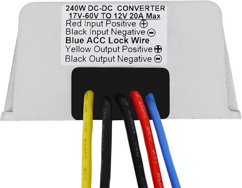DC-DC 24V 36V 48V تنحى إلى 12V 20A 240W محول منظم جهد عربة الجولف مخفض باك محول مقاوم للماء، RV's وحزم البطاريات المختلفة (DC 17V-60V مدخلات مع التحكم في Acc) in Kuwait