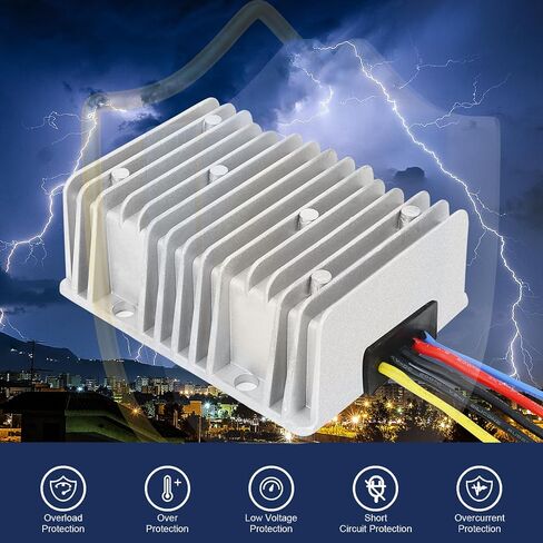 DC-DC 24V 36V 48V تنحى إلى 12V 20A 240W محول منظم جهد عربة الجولف مخفض باك محول مقاوم للماء، RV's وحزم البطاريات المختلفة (DC 17V-60V مدخلات مع التحكم في Acc) in Kuwait