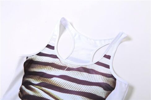 فستان جينز نسائي كاجوال رقمي من DOUCIU فستان ثلاثي الأبعاد مطبوع على الجسم بدون أكمام ورقبة على شكل حرف U فساتين منخفضة القطع بخصر عالٍ in Kuwait