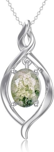 ايوبس عقد من الفضة الاسترليني عيار 925 بتصميم انفينيتي من العقيق الاخضر بتصميم انفينيتي للنساء من الفضة الاسترلينية, فضة استرلينية, العقيق in Kuwait